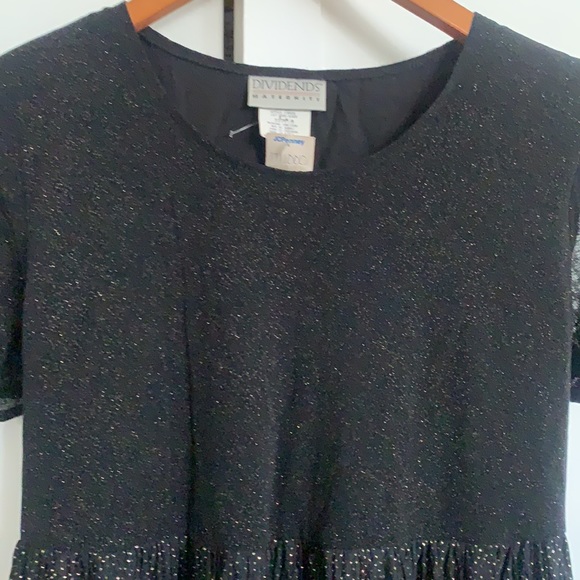 NEW DIVIDENDS MATERNITY BLACK DRESS SILVER METALLIC THREADS NEW WITH TAGS SZ 8 - Picture 2 of 12